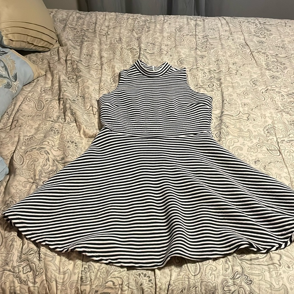 Superdry Navy & White Striped Skater Dress